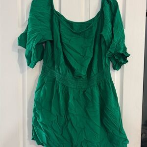 Green Off-Shoulder Romper